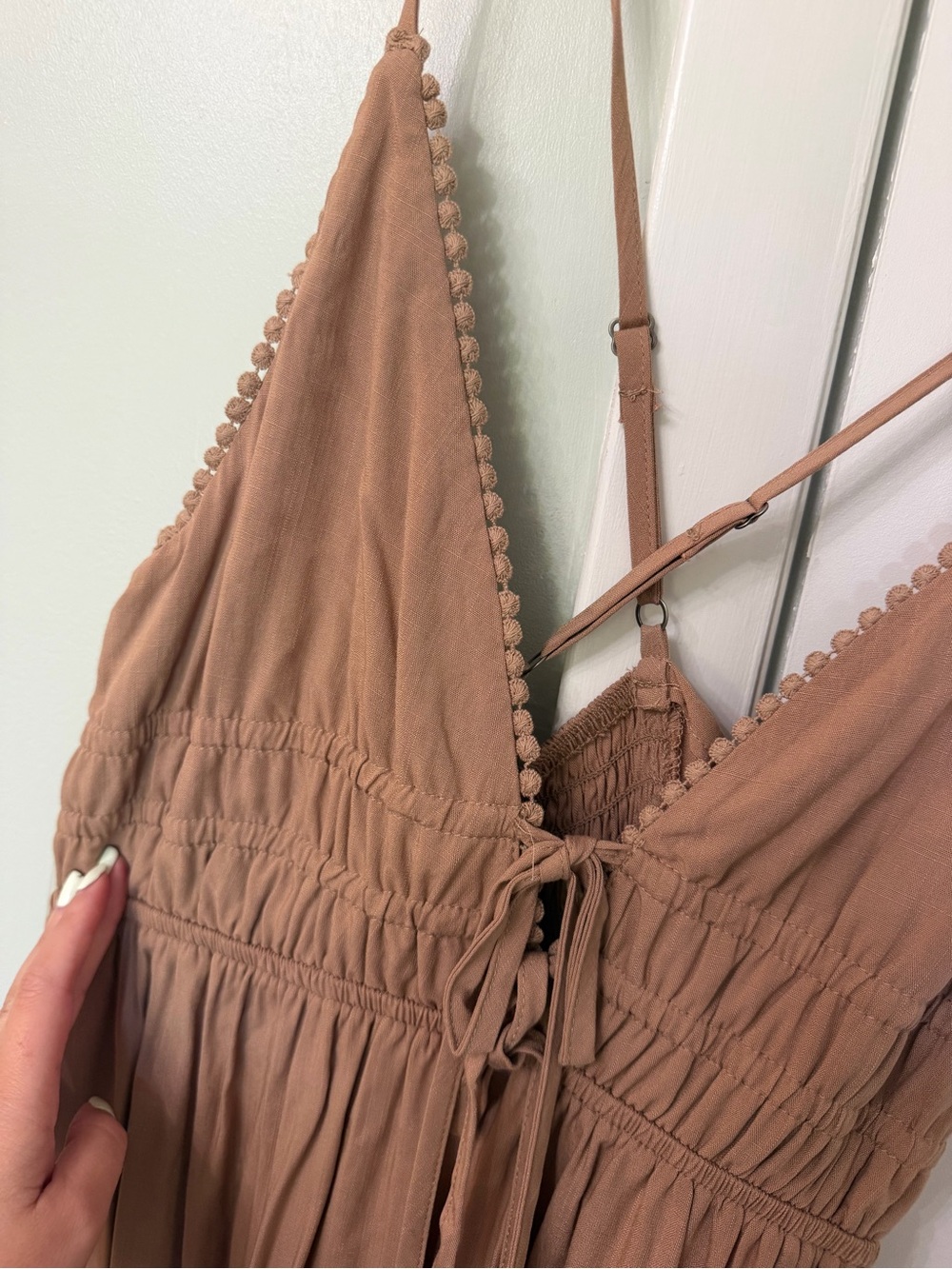 wild fable Tan V-Neck Spaghetti Strap Dress - Picture 8 of 11
